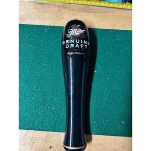 Miller Genuine Draft Beer Tap Handle Black‎ Gold Draft Bar Knob Vintage